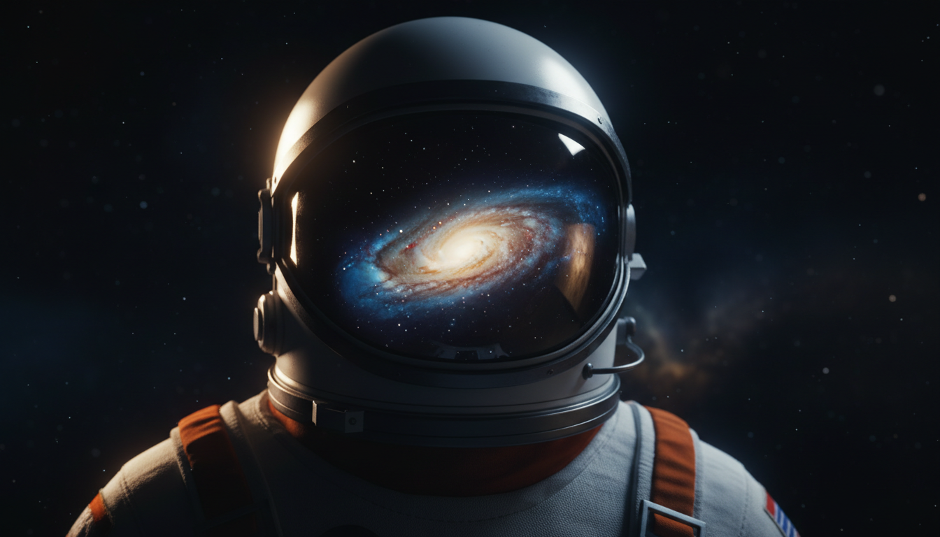 Close up cinematic portrait of an astronaut